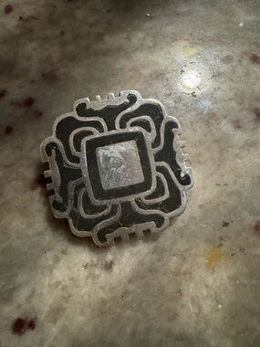 Los Castillo Taxco Sterling silver and Black Square Brooch